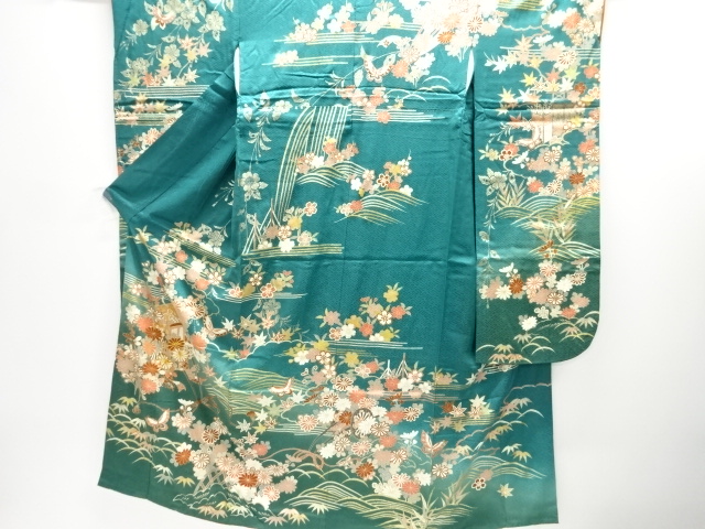 JAPANESE KIMONO / FURISODE / EMBROIDERY / GOSHO CART